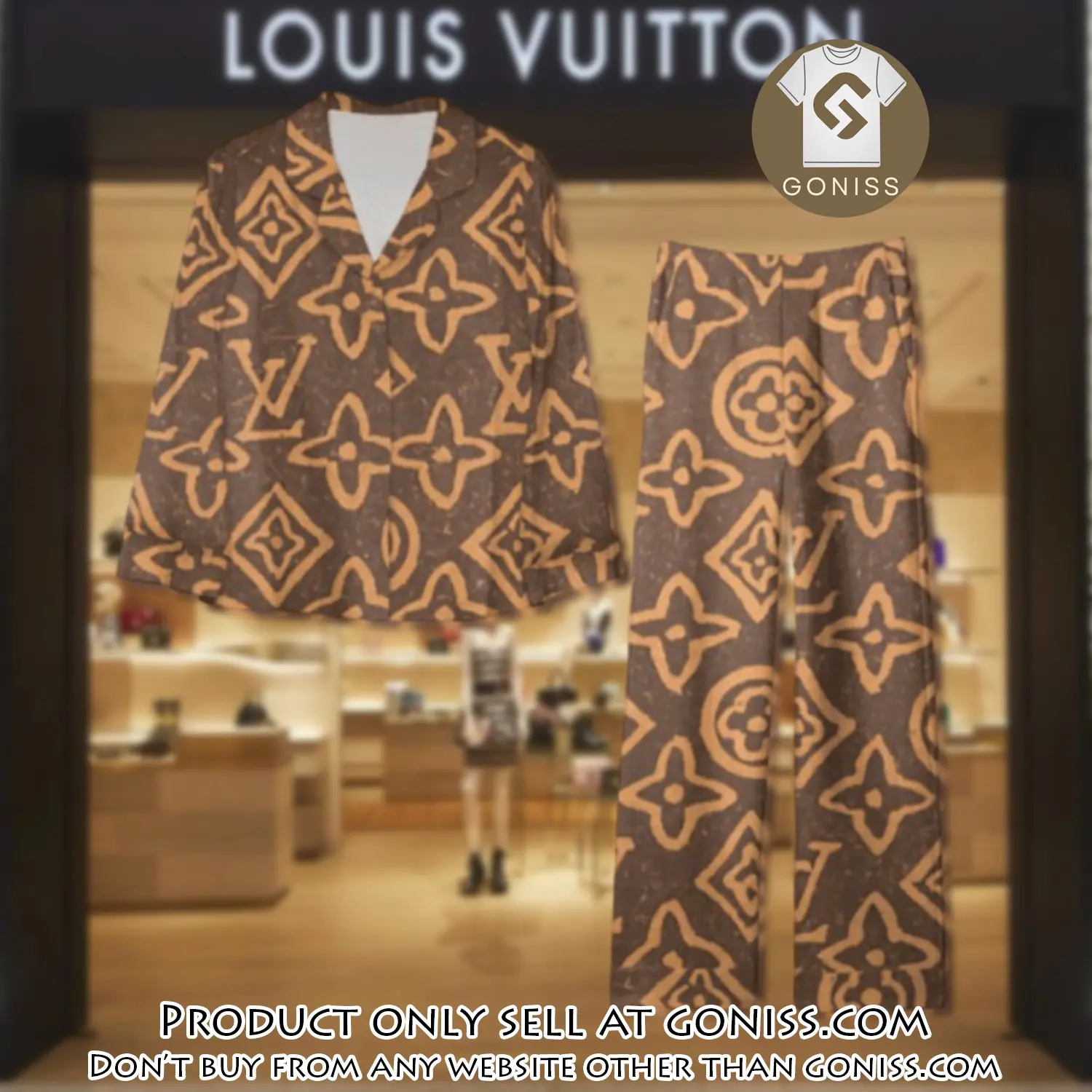 Trending luxury lv satin pajama set pjs1103 gn1210650